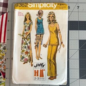 Vintage 1971 Simplicity 9362 Jiffy Sewing Pattern - Size 10 Misses Dress, Tunic